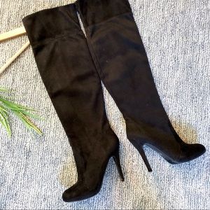 Traffic Over the Knee Heeled Boots - Black